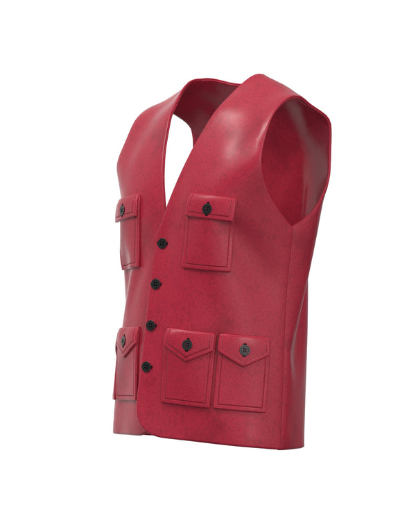 Maroon leather vest